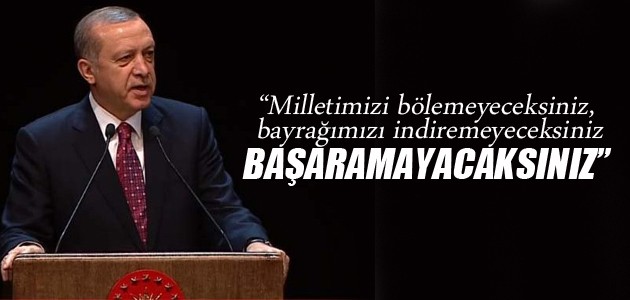 Erdoğan: Başaramayacaksınız