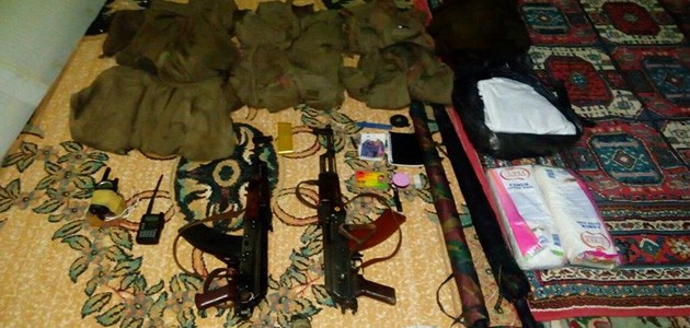 PKK’lı teröristler silahlar ve mühimmatı camiye gizlemiş