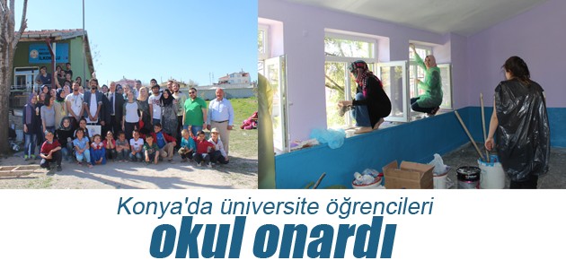 Konya’da üniversite öğrencileri okul onardı