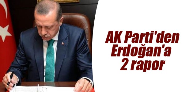AK Parti’den Erdoğan’a 2 rapor