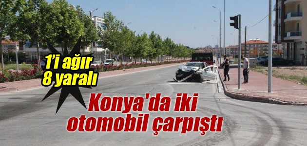 Konya’da 2 otomobil çarpıştı: 8 yaralı