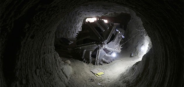 Teröristlerin Afrin merkezindeki tünelleri görüntülendi