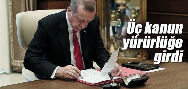 Cumhurbaşkanı Erdoğan’ın onayladığı üç kanun yürürlüğe girdi