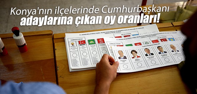 Konya’nın ilçelerinde Cumhurbaşkanı adaylarına çıkan oy oranları!