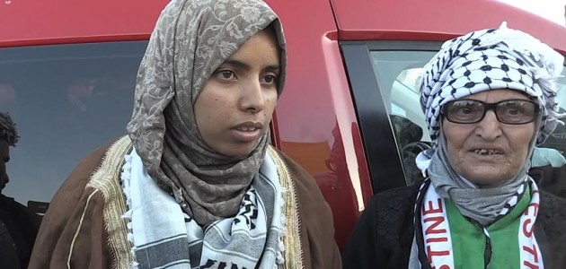 Filistinli genç kadından ’Han el-Ahmer bizim kalacak’ mesajı