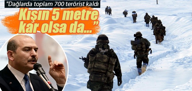 İçişleri Bakanı Soylu: Dağlarda toplam 700 terörist kaldı