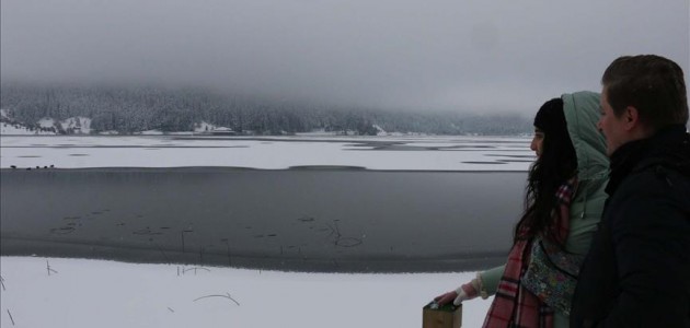 Abant Gölü kısmen buz tuttu