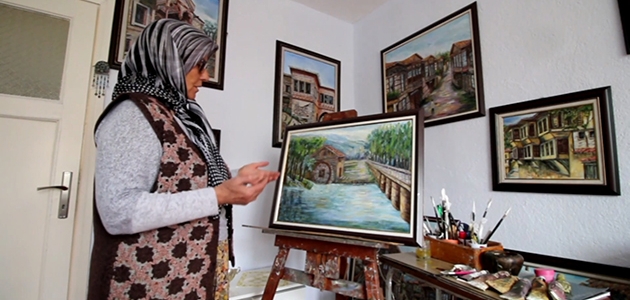 63 yaşındaki ev hanımı 16’ncı resim sergisini açıyor