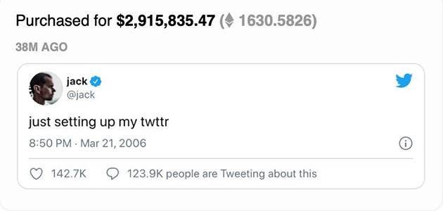 Twitter CEO’su ilk tweetini  2,9 milyon dolara sattı