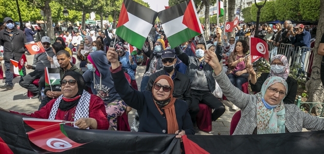 Tunuslular, Toprak Günü münasebetiyle Filistin’e desteğini gösterdi