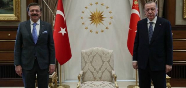 Cumhurbaşkanı Erdoğan, TOBB Başkanı Hisarcıklıoğlu’nu kabul etti