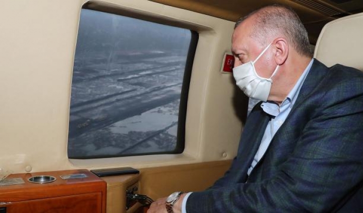 Cumhurbaşkanı Erdoğan, Rize-Artvin Havalimanı’nı havadan inceledi