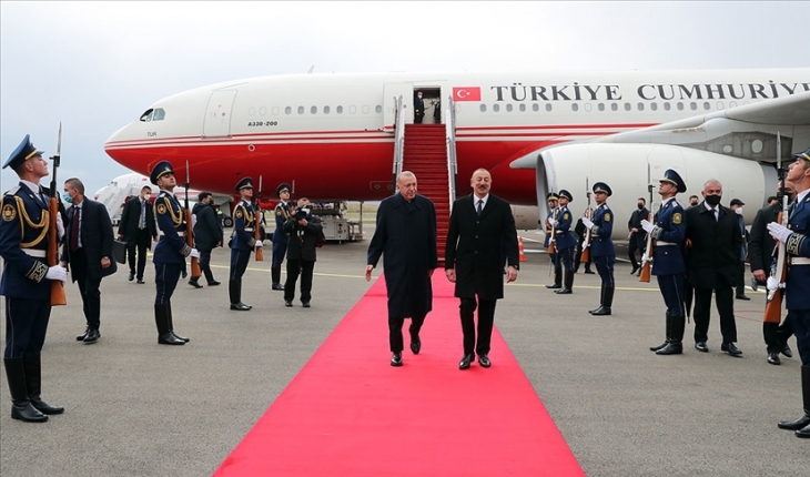 Cumhurbaşkanı Erdoğan Fuzuli Uluslararası Havalimanı’na iniş yapan ilk devlet başkanı oldu