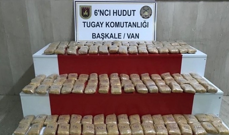Hudut Kartalları Van sınırında 72 kilo 457 gram eroin ele geçirdi