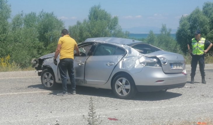 Konya’da devrilen otomobilin sürücüsü hayatını kaybetti