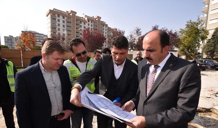 Başkan Altay Yenişehir Sosyal Tesisi ve Lise Medeniyet Akademisi inşaatını inceledi