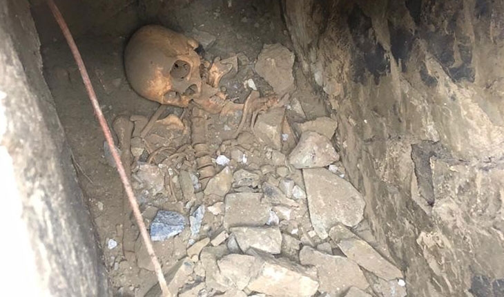 Kazı çalışmasında kafatası ve iskelet bulundu 
