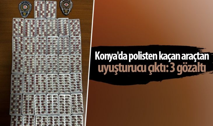 Konya’da polisten kaçan araçtan uyuşturucu çıktı: 3 gözaltı