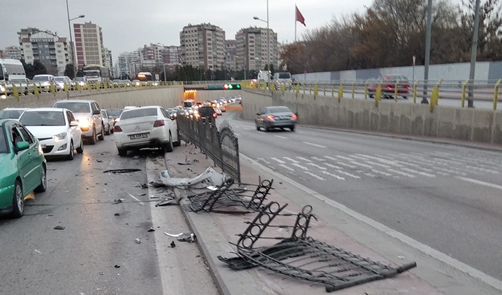Konya'da 4 aracın karıştığı trafik kazasında 1 kişi yaralandı