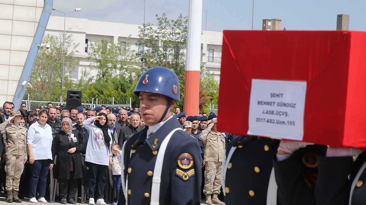 Mardin'de şehit düşen Jandarma Astsubay Üsçavuş için tören düzenlendi