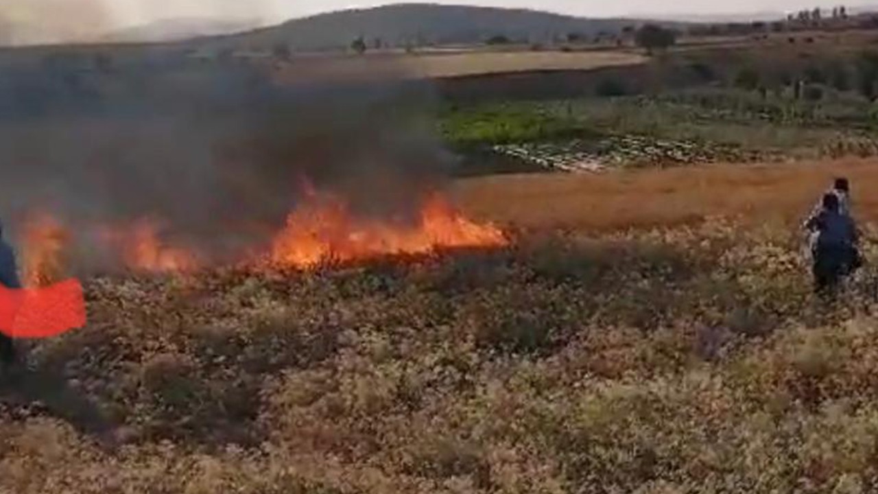 Konya’da 2,5 dönüm arazi yandı! Yangına ilk müdahaleyi vatandaşlar yaptı