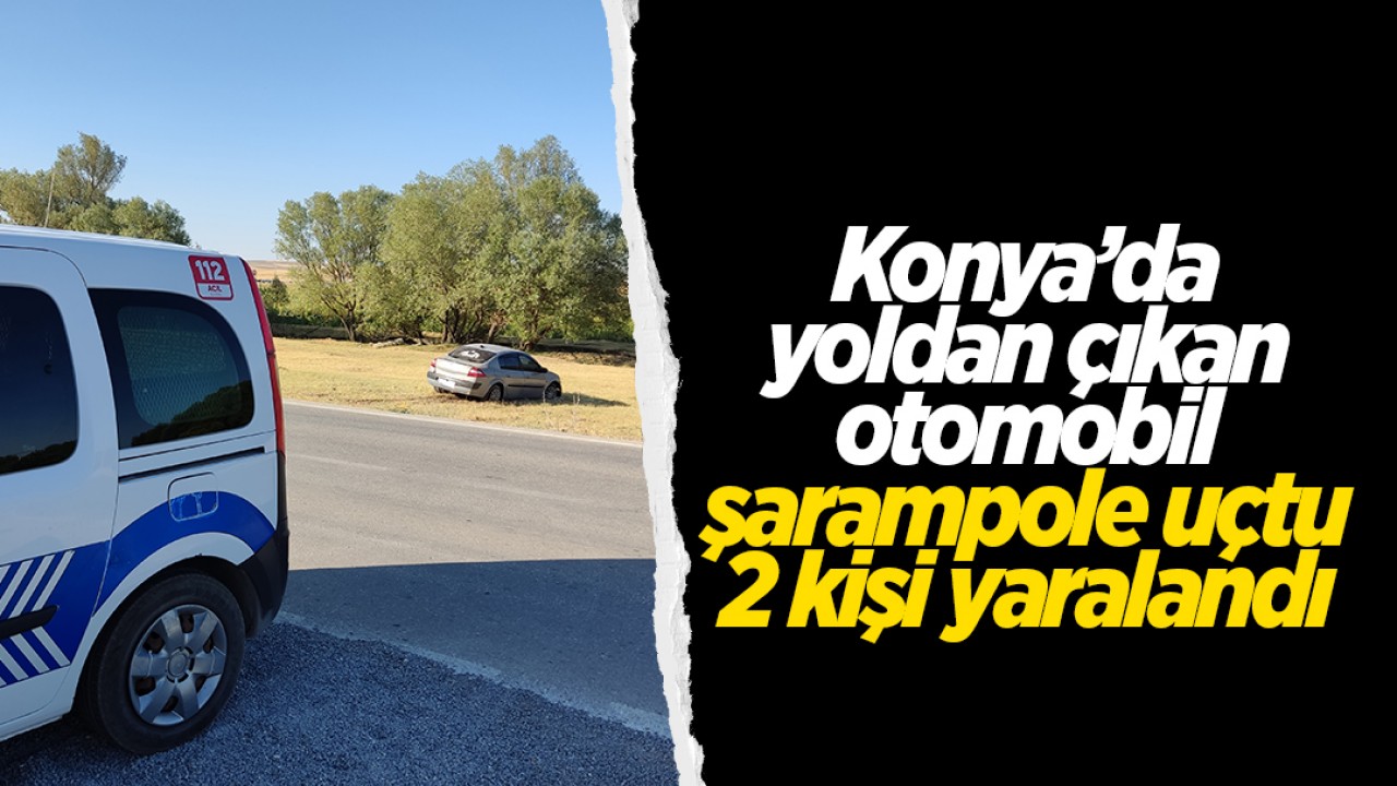 Konya'da yoldan çıkan otomobil şarampole uçtu: 2 yaralı