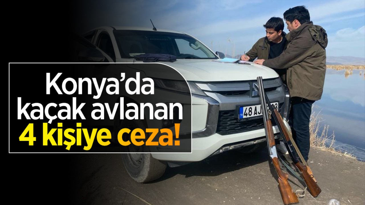 Konya'da kaçak av yaptığı tespit edilen 4 kişiye ceza!
