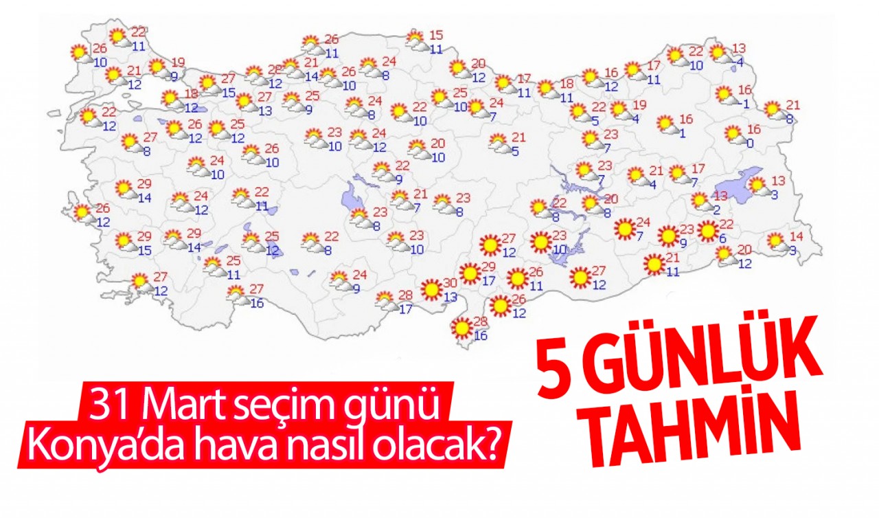 31 Mart seçim günü Konya’da hava nasıl olacak? İşte 5 günlük tahmin 