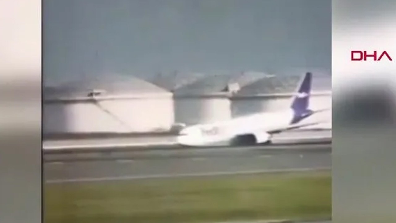 İstanbul Havalimanı’nda faciadan dönüldü: Uçak gövdesi üzeri iniş yaptı