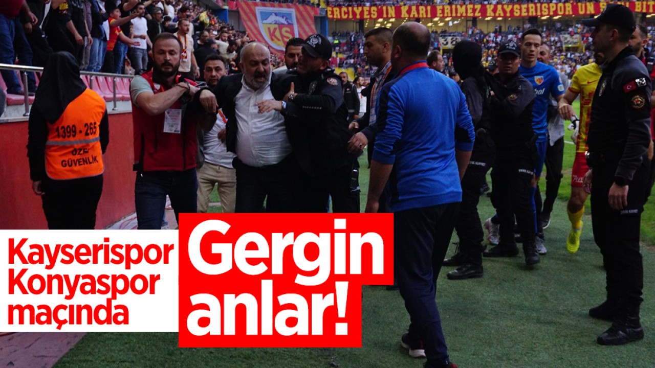 Kayserispor - Konyaspor maçında gergin anlar