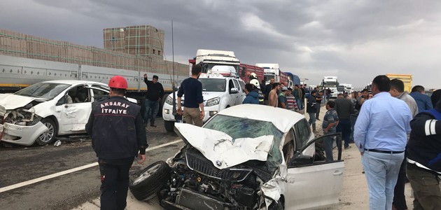 aksaray konya yolunda kum firtinasi zincirleme kazada 2 kisi oldu