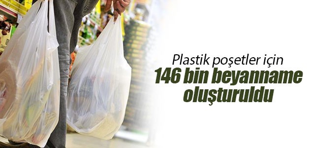 Plastik poşetler için 146 bin beyanname oluşturuldu