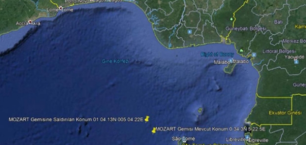  Saldırıya uğrayan Türk gemisi, Gabon Port-Gentil Limanı'na hareket etti