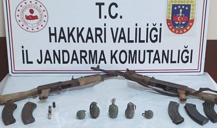 PKK'lı teröristlere ait silah ve el bombası ele geçirildi