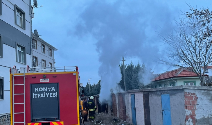 Konya’da kömürlük yangını!