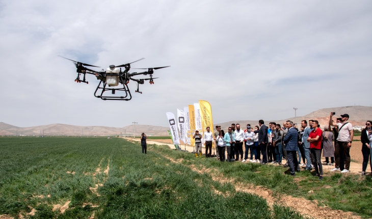 SÜ Ziraat Fakültesi çiftliğinde drone ile ilaçlama yapıldı