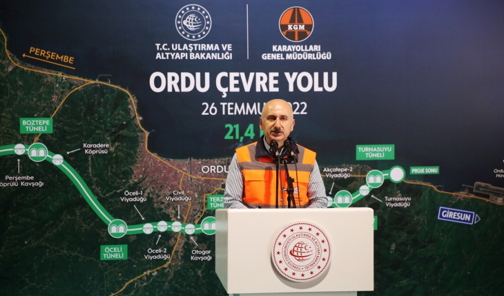 Bakan Karaismailoğlu, Akçatepe Tüneli Işık Görme Töreni’ne katıldı