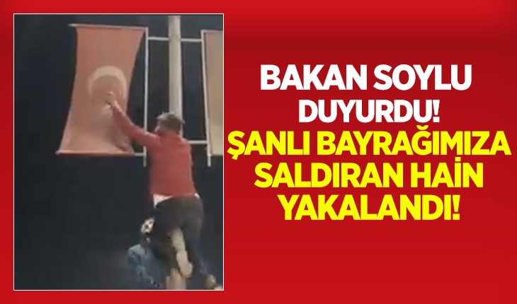 Bakan Soylu duyurdu! Azez’de Türk bayrağı yakan 2 kişi yakalandı