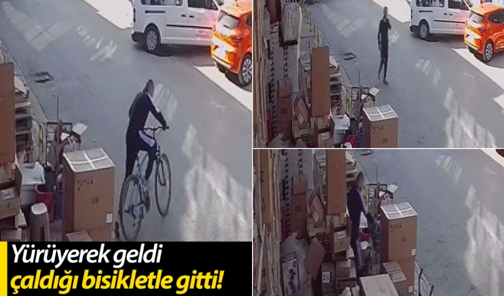 Konya'da hırsız gözüne kestirdiği bisikleti çaldı! O anlar kamerada