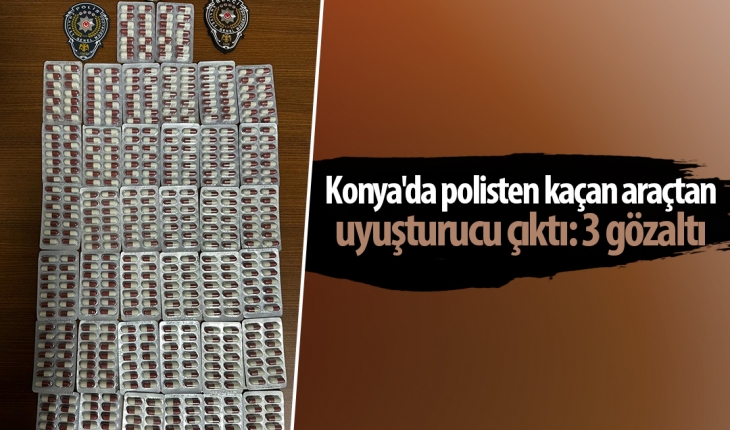 Konya'da polisten kaçan araçtan uyuşturucu çıktı: 3 gözaltı