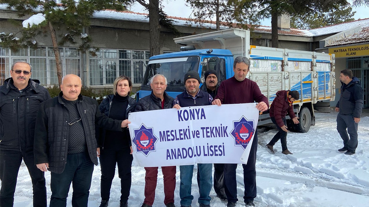 Konya Mesleki ve Teknik Anadolu Lisesi’nden depremzedelere yardım eli