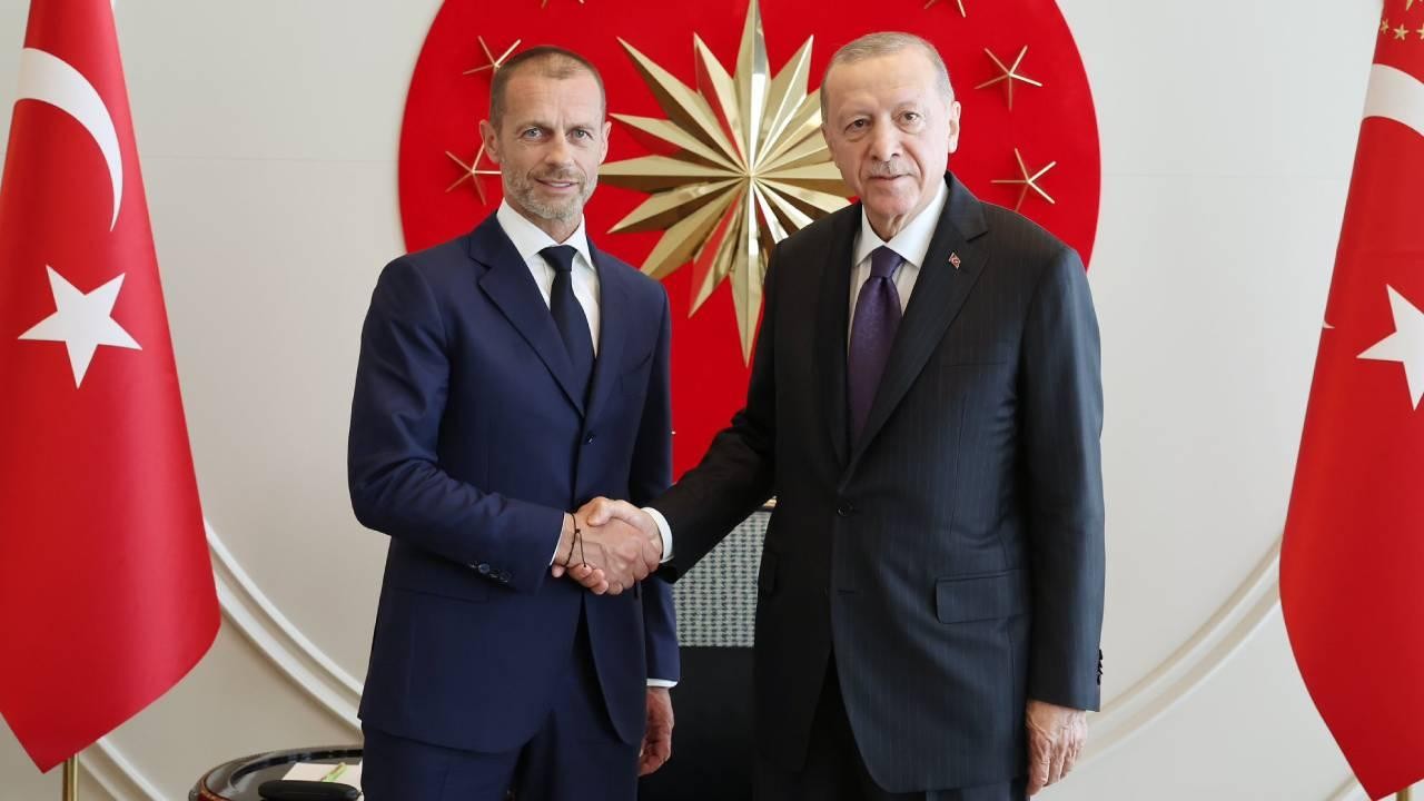 Cumhurbaşkanı Erdoğan, UEFA Başkanı Ceferin’i kabul etti