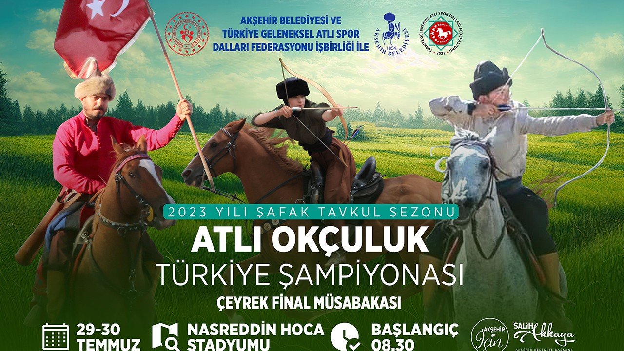 Atlı Okçuluk Türkiye Şampiyonası çeyrek final müsabakası Akşehir’de yapılıyor