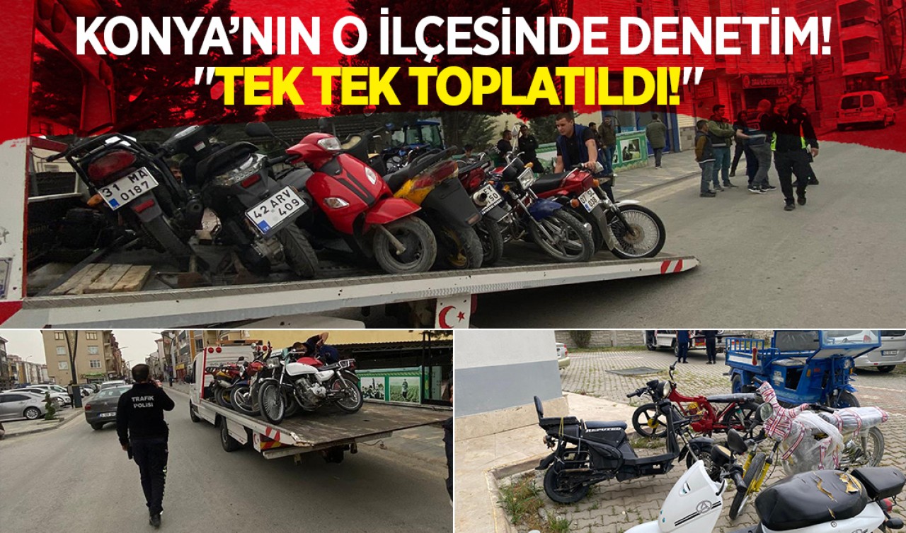 Konya'nın o ilçesinde emniyetten motosiklet denetimi: 13 motosiklet men edildi