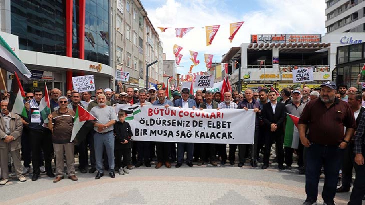 Cihanbeyli’de Filistin’e destek yürüyüşü yapıldı