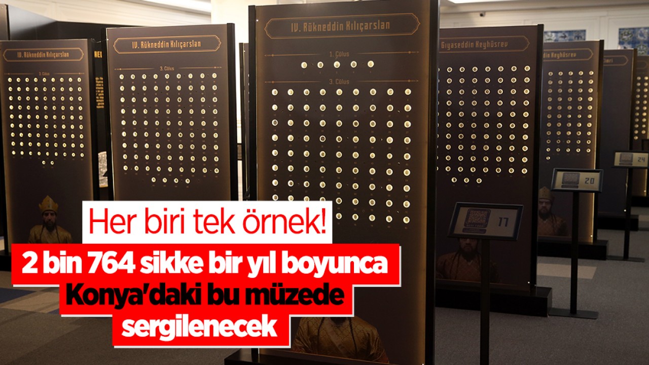 Her biri tek örnek! 2 bin 764 sikke bir yıl boyunca Konya'daki bu müzede sergilenecek  