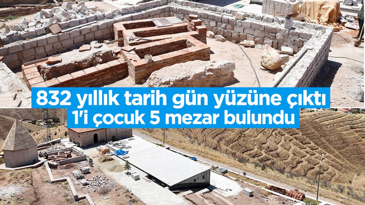 832 yıllık tarih gün yüzüne çıktı: 1’i çocuk 5 mezar bulundu