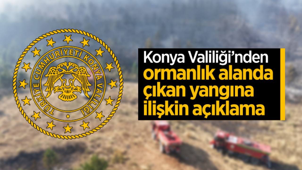 Konya Valiliği’nden ormanlık alanda çıkan yangına ilişkin açıklama