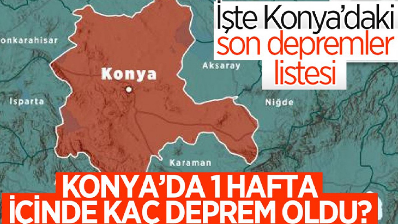 Konya'da 1 hafta içinde kaç deprem oldu? Konya'da gerçekleşen son depremler