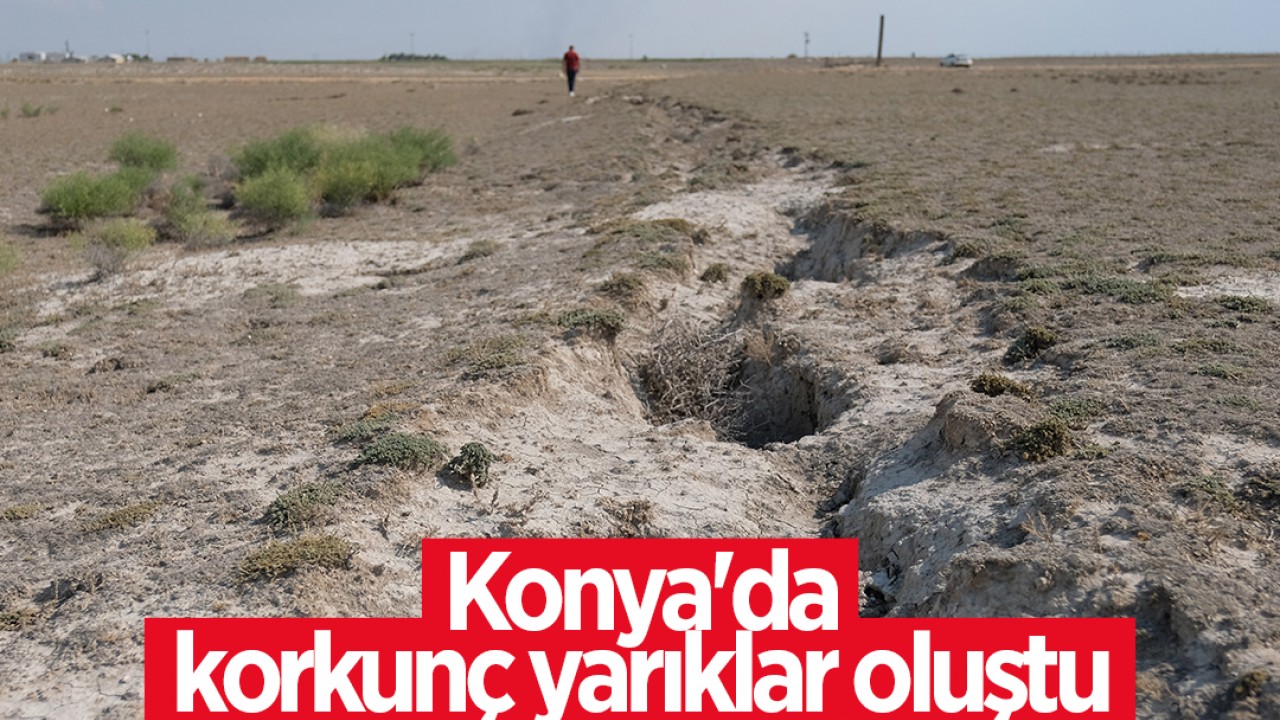 Konya'da korkunç yarıklar oluştu 